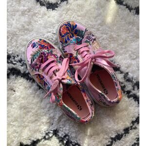 Superga Girls Embroidered Pink Tennis Shoes Sneakers Size 2 / 33